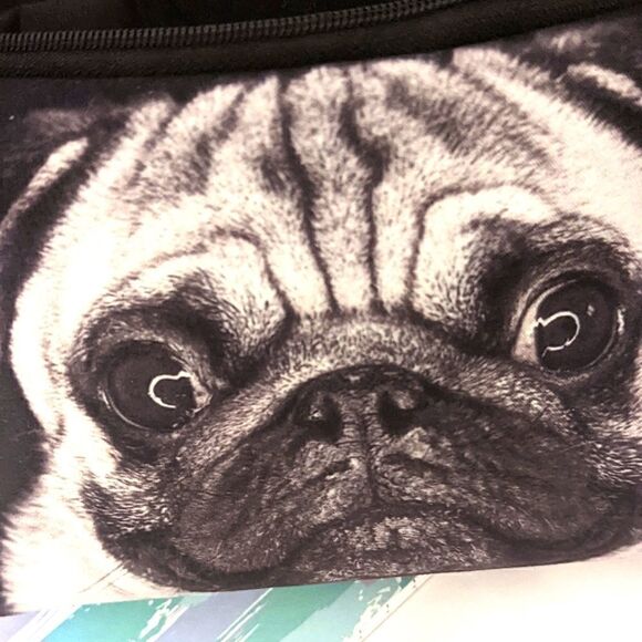 Dog Pug Pattern Makeup Cosmetics Bag Stationary School Supplies Pouch - Picture 2 of 8